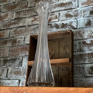 Elegant Clear Glass stretched vase
